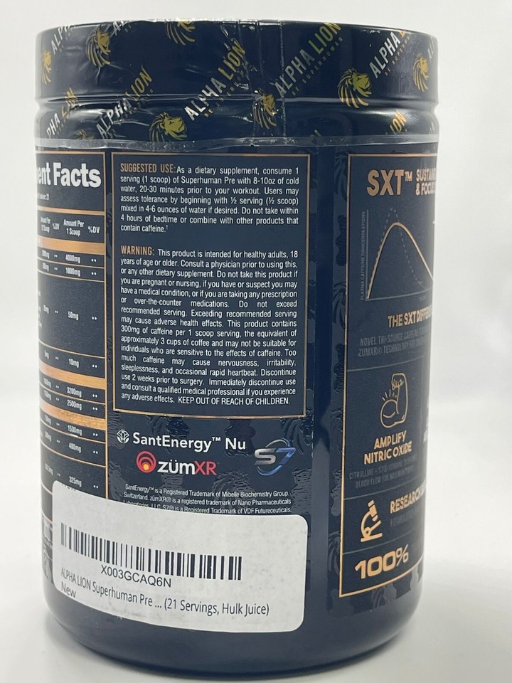 ALPHA LION Superhuman Pre Workout Hulk Juice (21serving) eBay