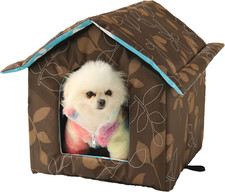 Weatherproof Warm Insulated Outdoor Cat House with Transparent Curtain MEDIUM 