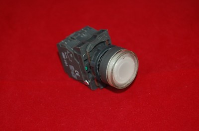 Illuminated 22mm pushbuttons with flush push Fits XB5AW31G5 White 120V Momentary