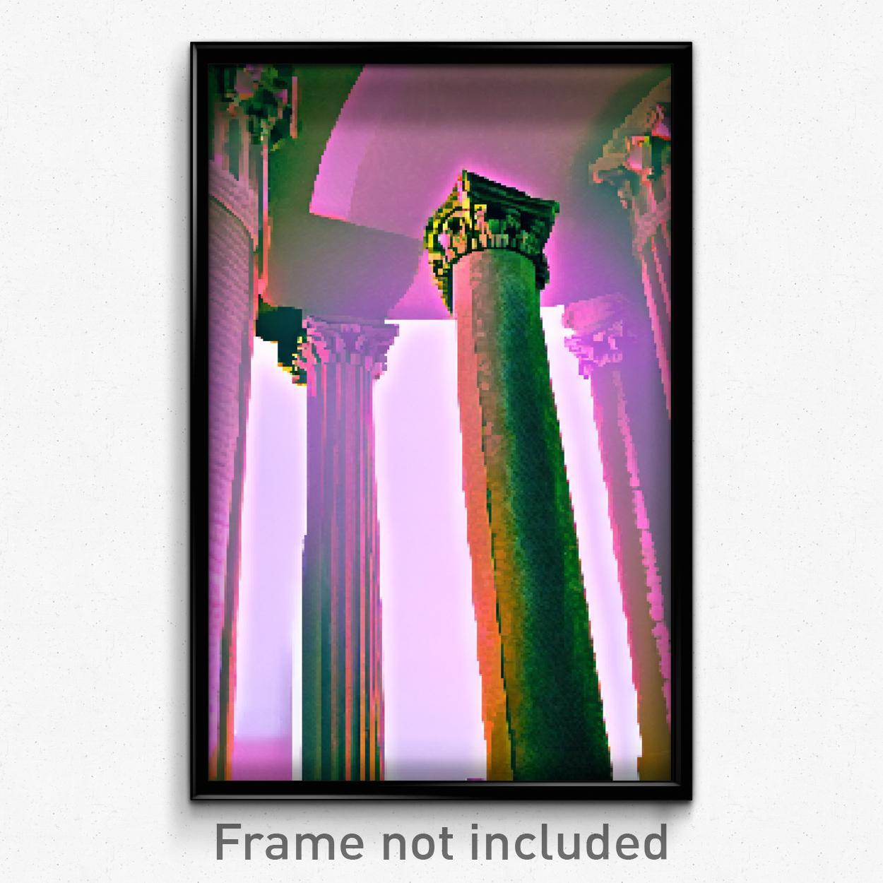 Pixel Art Poster - Admired Column (8 Bit Psychedelic Trippy Video Game Print)