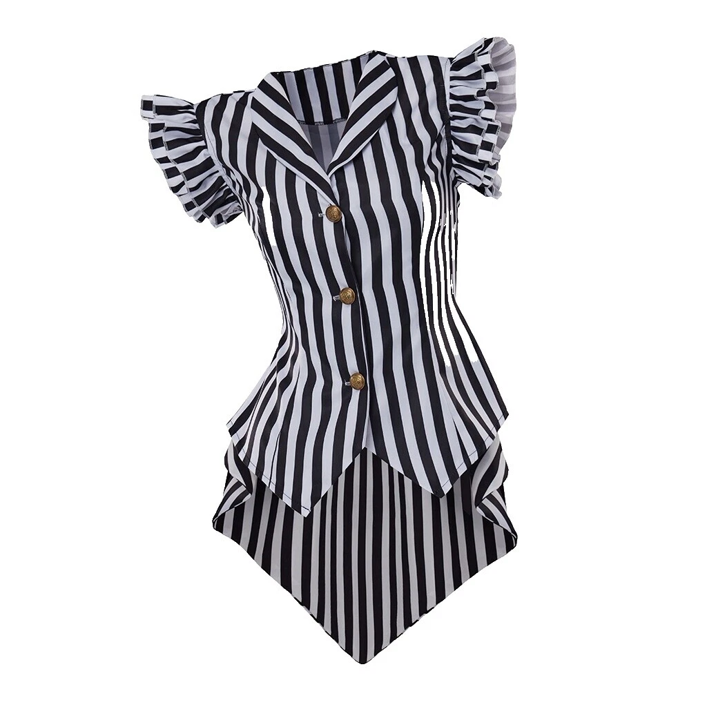 Steampunk Striped Tops for Women