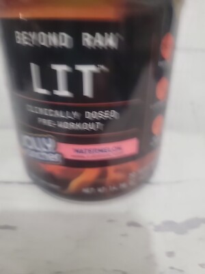 GNC Beyond Raw LIT Pre-Workout Powder Jolly Rancher Watermelon 30 servs BB 4/27