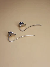 CALA LILY Long Threader Earrings Silver Tone Elegant FREE $HIPPING!!