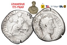 Ancient Roman Empire Coin Silver Denarius COMMODUS 177 - 192 AD Authentic #32042