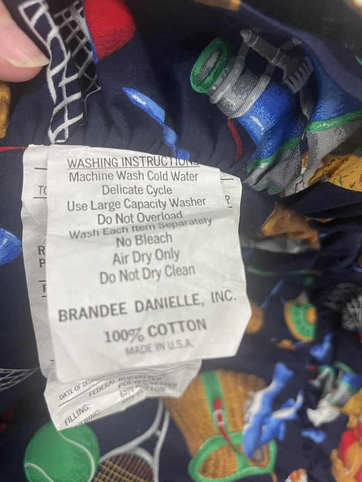 TODOS los Deportes Rectángulo Bebé Cuna Manta Edredón Guardería 48"x38" Béisbol, Pesca Foto 3 de 3