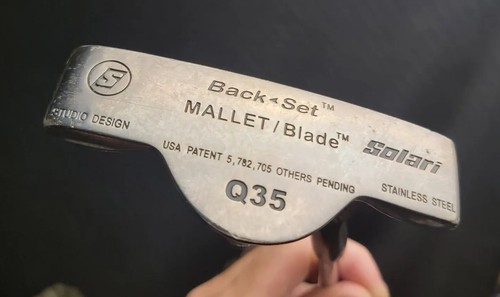 Solari Back-Set Q35 Mallet Blade Putter RH 36" Steel + Headcover - Picture 4 of 5