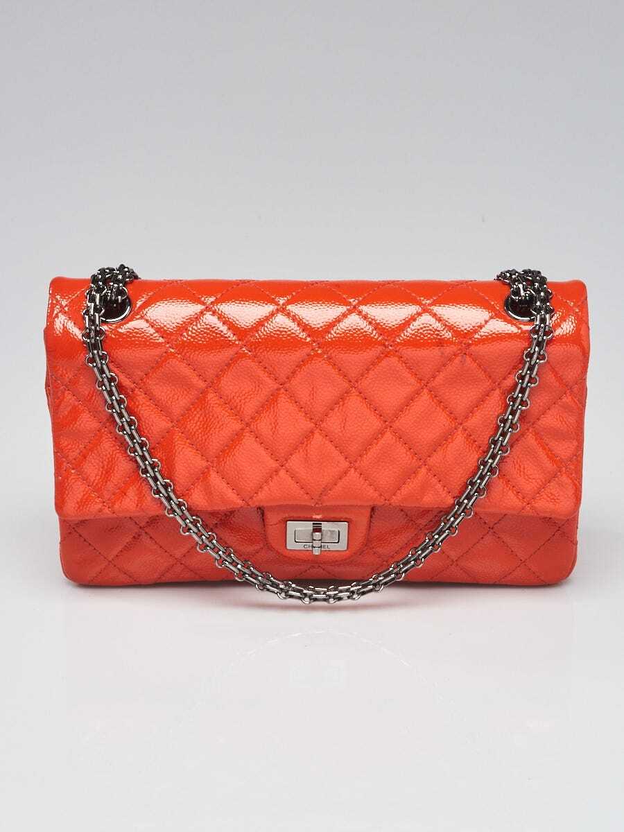 Chanel Orange 2.55 Reissue Quilted Patent Caviar Leather 226