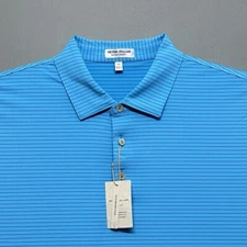 Peter Millar Summer Comfort Hemlock Performance Jersey Polo Men XL  Blue