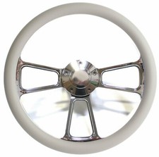 Hot Rod Street Rod Steering Wheel Billet And Gray Fits Many Gm Columns