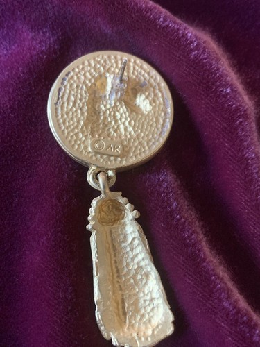 Vintage 1980s Anne Klein Earrings Horse Medallion With Tassels Equestrian New - Picture 5 of 6