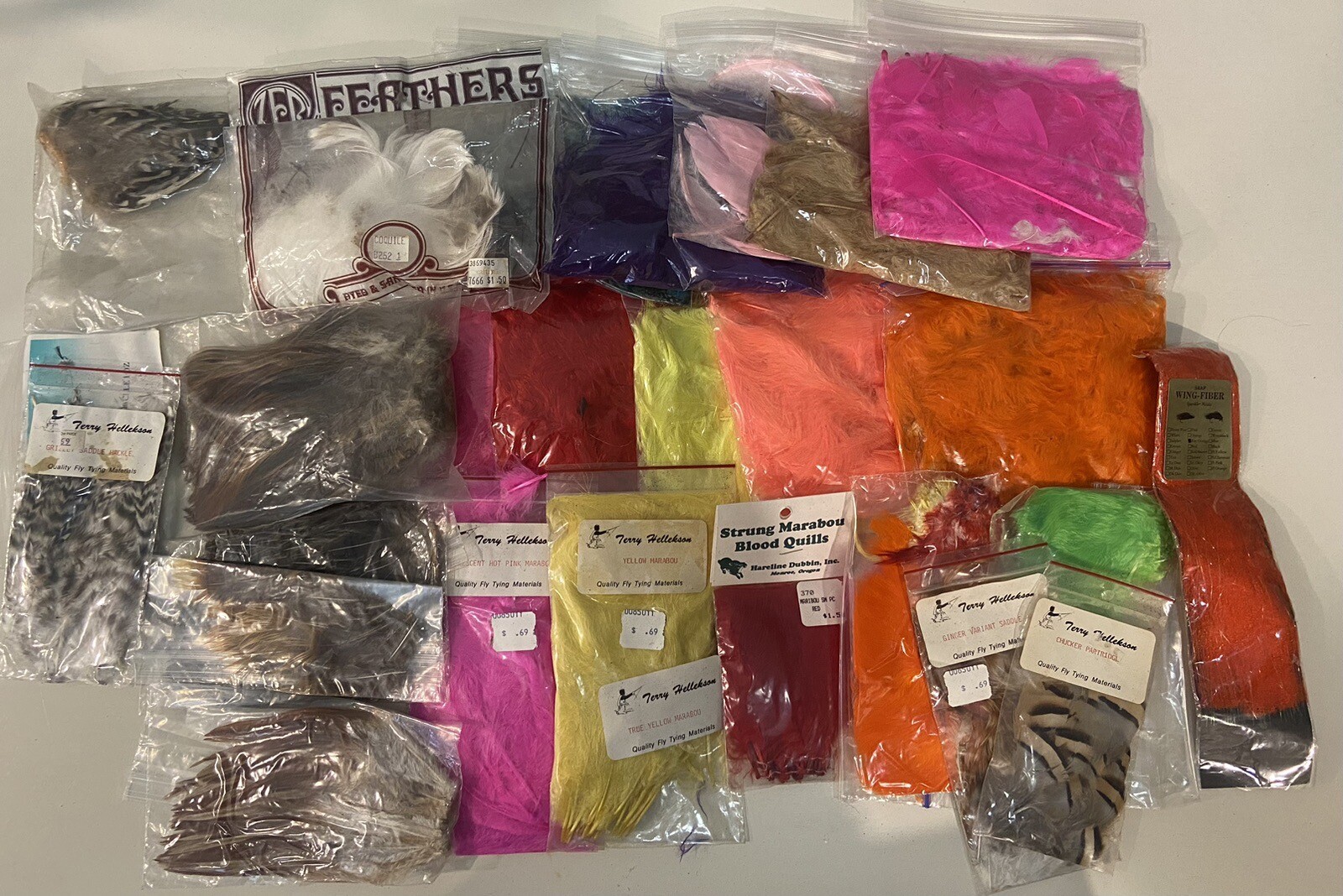 Fly fishing materials lot, fly tying, fly making supplies, fur