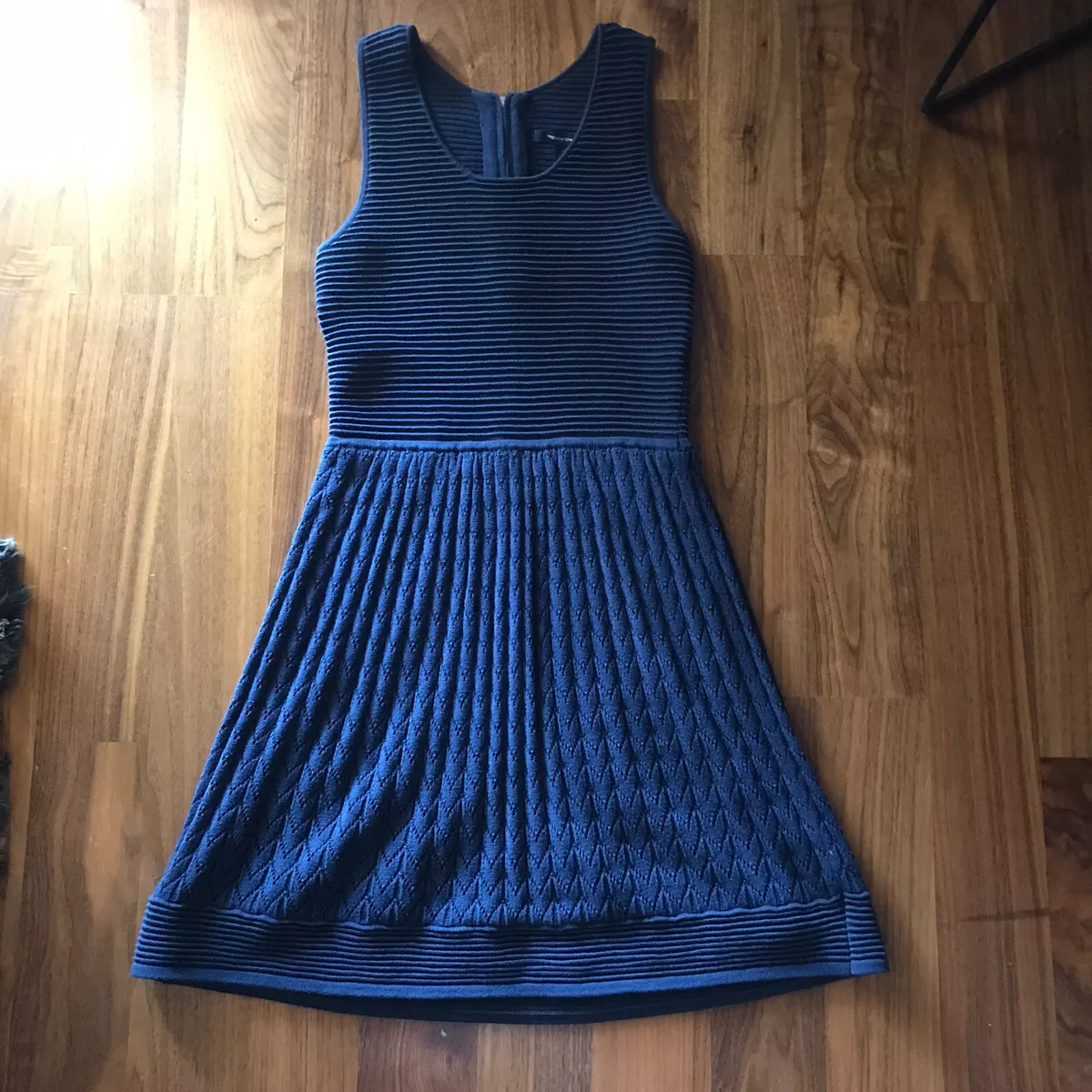 French Connection Women s Dress Sleeveless Navy Knit Sweater Dress