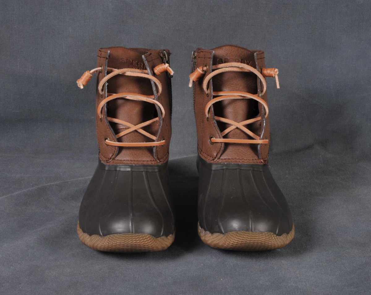 Sperry Top Sider Sweetwater Brown Tan Duck Zip Boots Size 7 Women