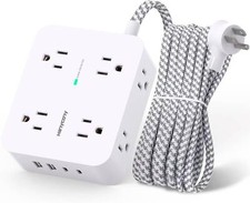 Surge Protector Power Strip - 8 Outlets with 4 USB 2 USB C Charging Ports, Mul