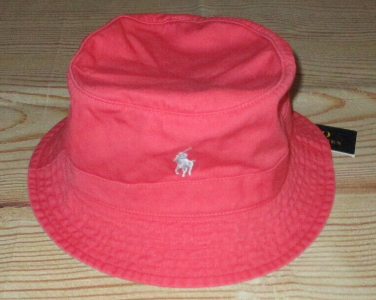 CAPPELLO UOMO POLO RALPH LAUREN PONY ROSSO SALMONE SECCHIELLO TAGLIA L XL