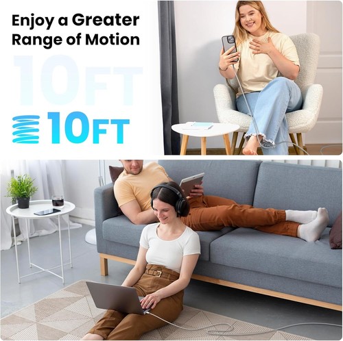 3 Pack USB C Cable 10FT 60W USB C to USB C Cable Nylon Braided Fast Charging - Photo 4 sur 7