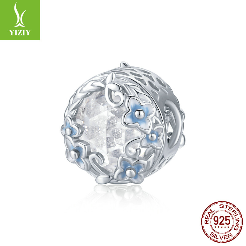 Real 925 Silver CZ Charm Beads – Fit Sterling Silver Original Charm Bracelets – Pink & Multi-Color, Stackable