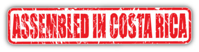 Assembled In Costa Rica Grunge Travel Stamp Car Bumper Sticker Decal
