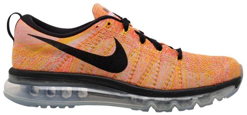 Nike Mens Flyknit Air Max Running Shoes Orange 620469-801‎ Size 11.5 Nike Flyknit Air Max Green Orange Sneakers 620469-801 Men main image 4