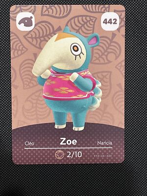 Nintendo Switch Animal Crossing Amiibo Card Series ZOE #442 UNSCANNED 