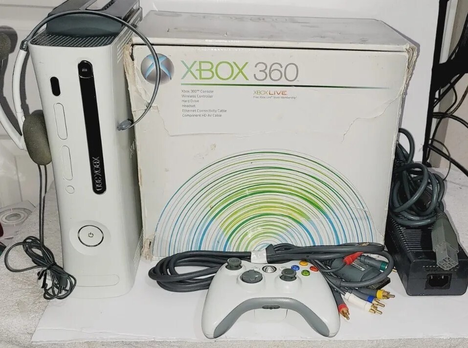 XBox 360 Console With Wireless Controller And Headset Including