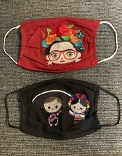 2 MEXICAN EMBROIDERED FACE MASKS