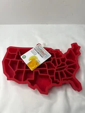 America Map Ice Cube Tray, BPA-Free Silicone Ice Mold in shape of USA, 38 Cubes