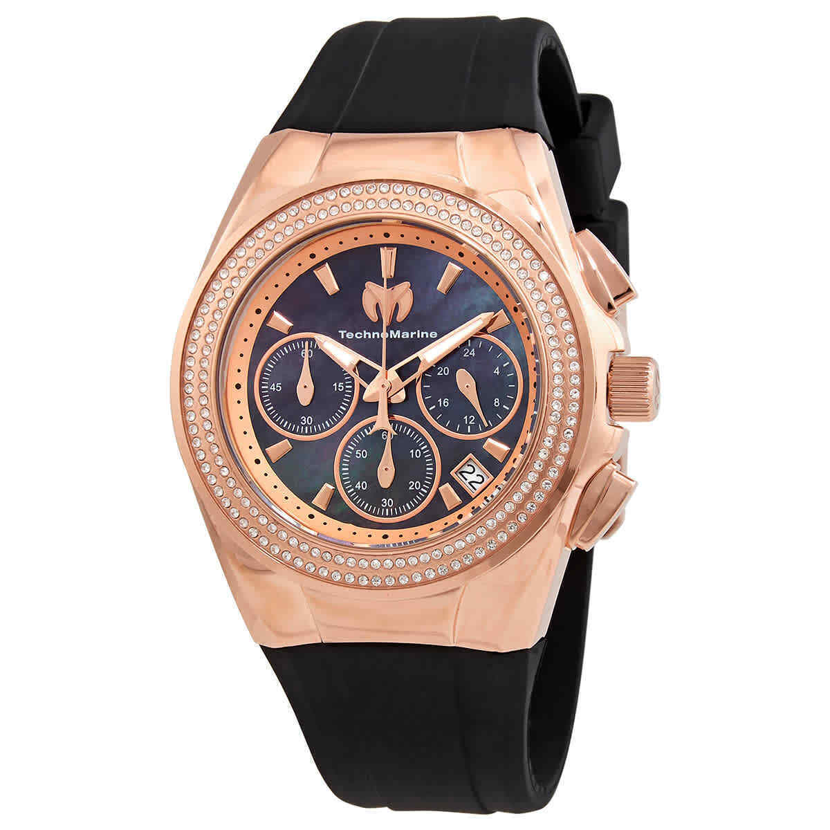 TechnoMarine Cruise Diva Pave Women's 40mm MOP Rose Gold Crystal