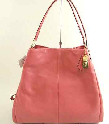 Coach Madison Small Phoebe Shoulder Bag in Leather Loganberry Pink