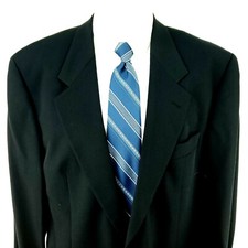 BOSS Hugo Boss Akropolis 42L 2 Button Black Wool Blazer Sport Coat Vintage USA