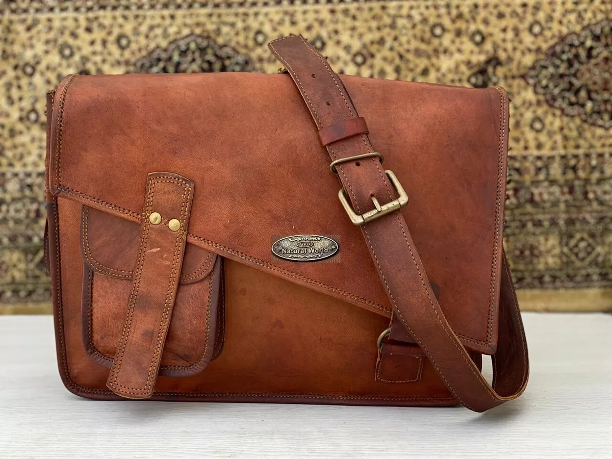 38.1cm Cuero Vintage Port til Bandolera Malet n Bolsa Cartera