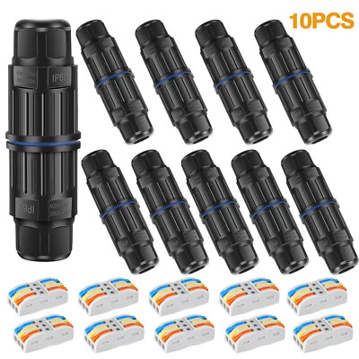 REDTAGTOWN 10PCS 3 Pin Outdoor IP68 Waterproof Junction Box Electrical Cable Wire-Connector