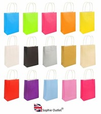 12 x Bright PAPER PARTY BAGS Gift Bag With Handle Birthday Wedding Loot Raffle
