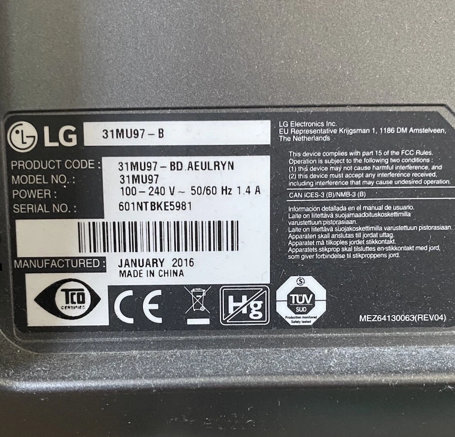 LG 31MU97-b ; 4K UHD Monitor für Professionelle Anwendungen - Bild 2 von 4