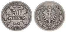 Kaiserreich 50 Pfennig 1877 E fast ss 92685
