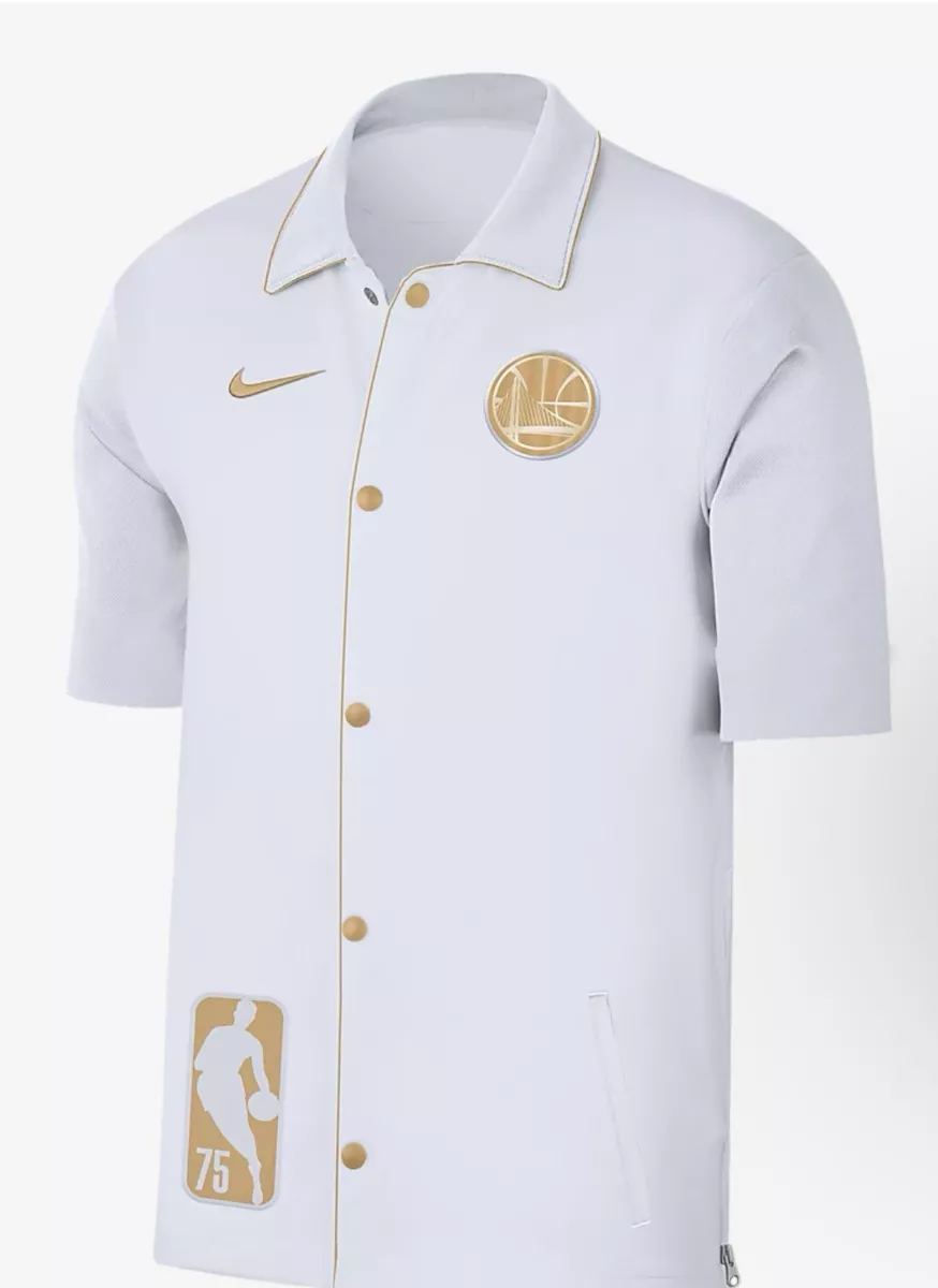 White and gold warriors nike best sale jacket