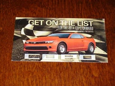 2014 COPO CAMARO RACE CAR SEMA TRADE SHOW PROMO CARD - CHEVROLET PERFORMANCE