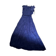 Tahari Periwinkle Blue Floral Burnout Maxi Dress Wedding Guest 2