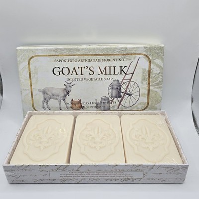 Saponificio Artigianale Fiorentino 1 Goat Milk Scented Vegetable Soaps 3x4.40oz
