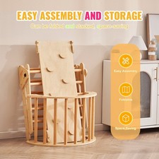 5-in-1 Pikler Triangle Set Montessori Climbing Gym Wood Toddler Toys 1-3 Years