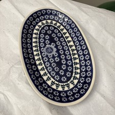 Boleslawiec Polish Pottery Christmas Oval Platter 12 x 8
