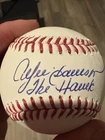 Andre Dawson Autographed 'The Hawk' OMLB Baseball Card Chicago Cubs JSA COA HOF
