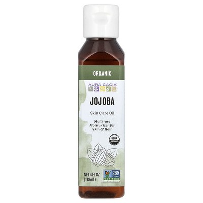 Aura Cacia Organic Skin Care Oil Balancing Jojoba 4 fl oz 118ml Not Tested on