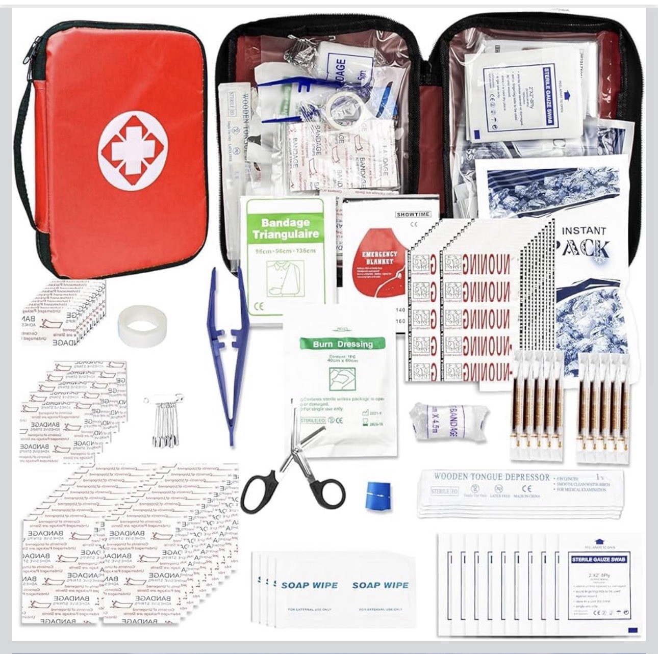 Travel-First Aid-Kit Car-Home 300Pcs Survival-Kit Outdoor-Adventure - Small Port