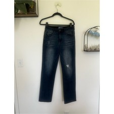 Democracy Lightly Distressed Straight Leg Denim Blue Jeans Size 8