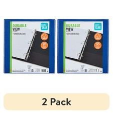 Durable 1.5-inch Blue Binder with D-Rings, 2-Pack