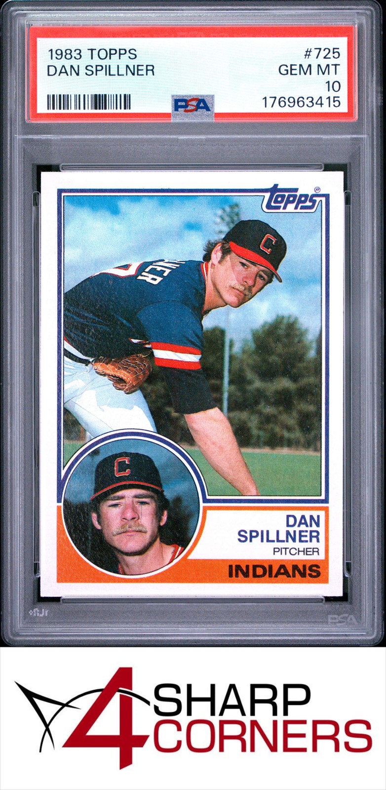 1983 TOPPS #725 DAN SPILLNER INDIANS PSA 10