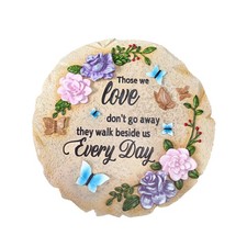 Memorial Garden Stone, Dual Use Stepping Stone Wall Decor with Touching Mes...