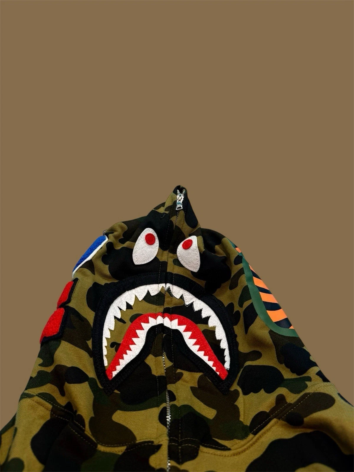 A BATHING APE (BAPE) Felpa con cappuccio e zip intera Bape 1st Camo Shark (TG. LARGE)