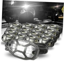 Quick Connect White Rock Lights, 30 Full Angle Chips, 4M 16 Pods white